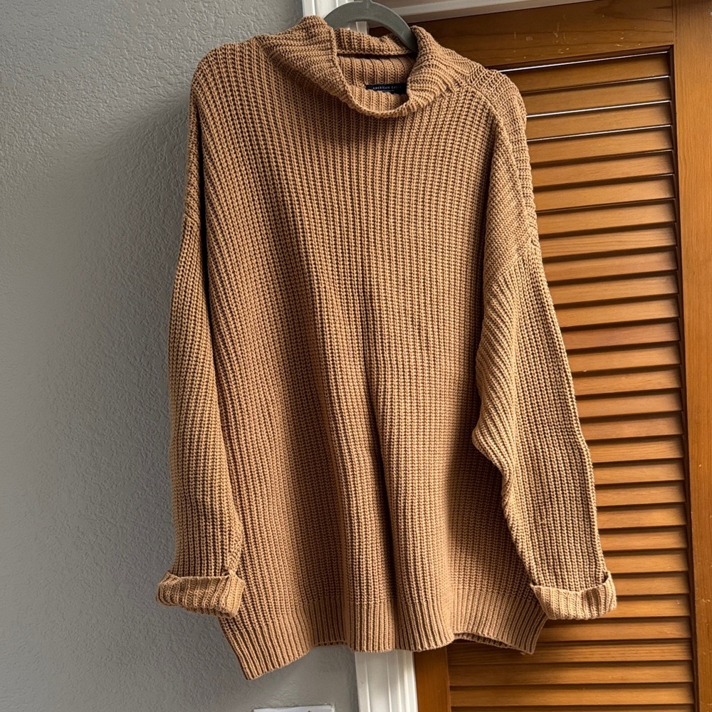 American Eagle Outfitters Tan Cowl Neck Sweater